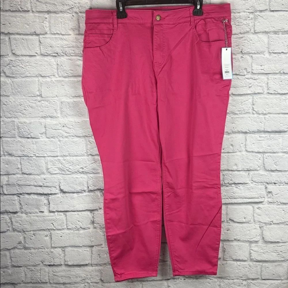 Draper James Vibrant Pink Mid Rise Skinny Pants Size 20W NWT